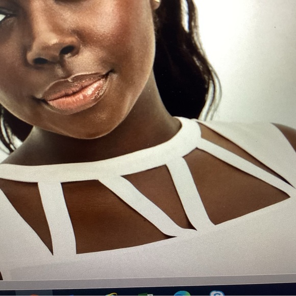 Torrid Georgette Cage Front Tank Pearl Plus size 2X Relaxed fit, Sleeveless NWT - Picture 3 of 8